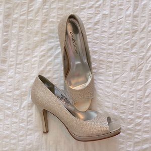 David’s Bridal Rochelle Nude Sparkly Pumps